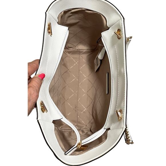 Michael Kors MK Jet Set Travel Lg Chain Saffiano Leather Shoulder Bag Tote $558 - Picture 7 of 11